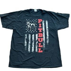 Pit Bull Dog Flag T- Shirt Size XL